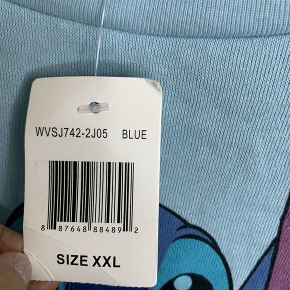 Disney Lilo & Stitch Crop Sweatshirt Women’s Size 2XLXXL Blue Long Sleeves New - Picture 5 of 8